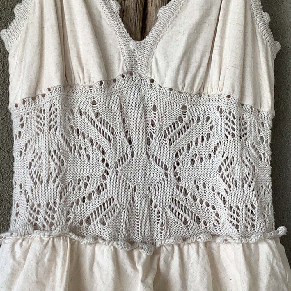 Small Size Anthropologie Tiered Ruffle Cream Lace Maxi Dress - Cecilia Prado - Picture 3 of 14
